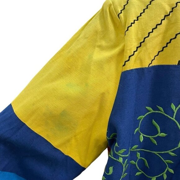 Unique Art-to-Wear Rainbow Patchwork Hippie Gypsy Crazy Knit Jacket size Large - Picture 5 of 10